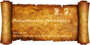 Matuskovics Hortenzia névjegykártya